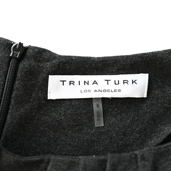 TRINA TURK LA Charcoal Grey Heather Knit Dress - Size 0 - Picture 5 of 9